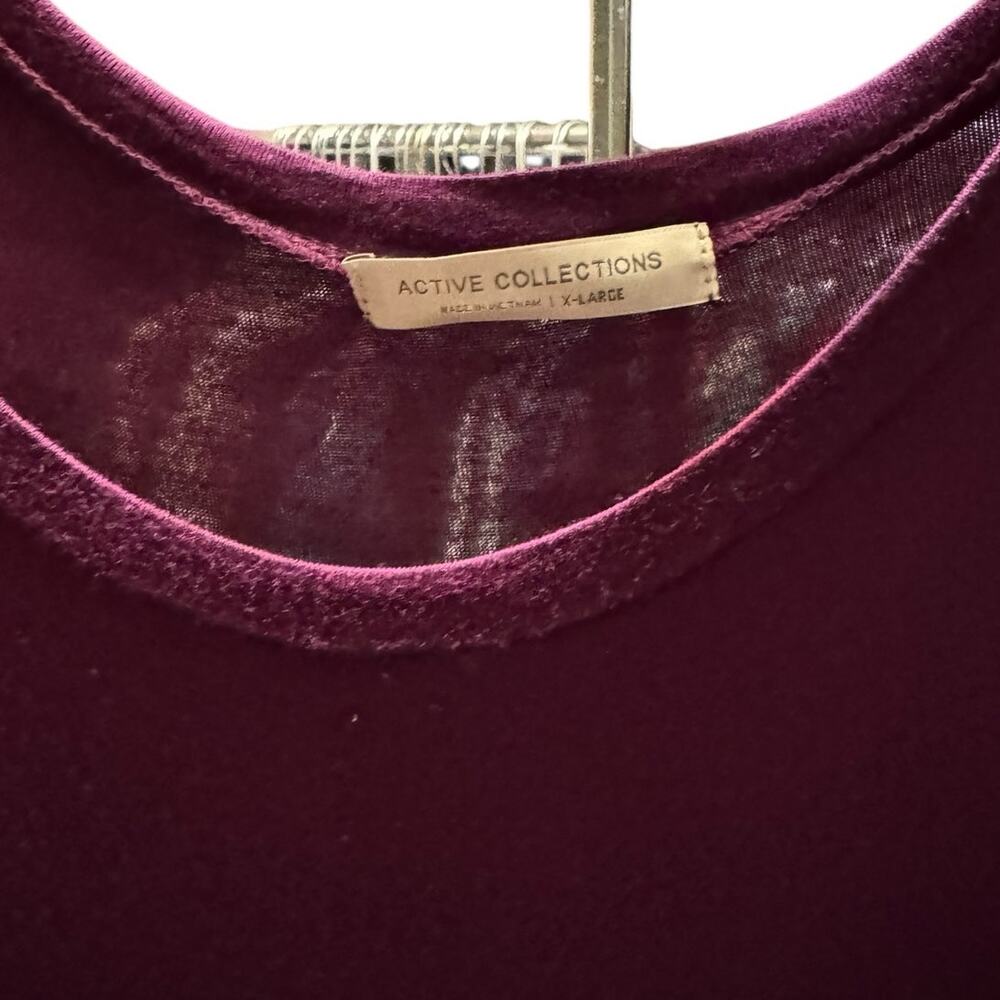 Active Collection Burgundy Maxi Dress XL | Rayon Spandex Curved Hem - Picture 2 of 5